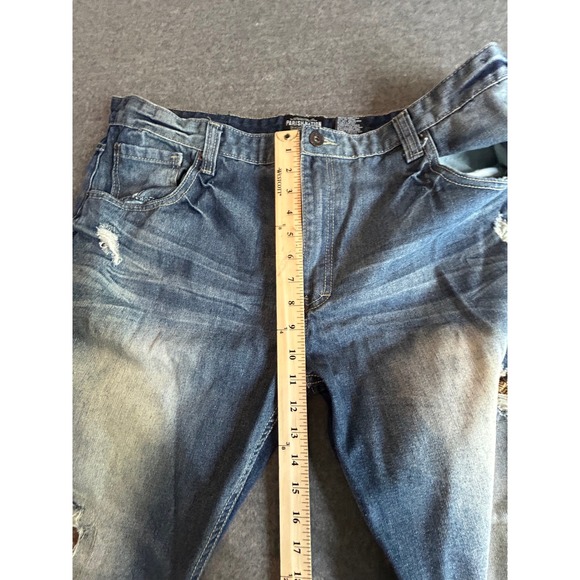 Parish Nation Distressed Denim Jeans Mens Size 40 Blue Wash Embellished Pockets - Picture 16 of 16